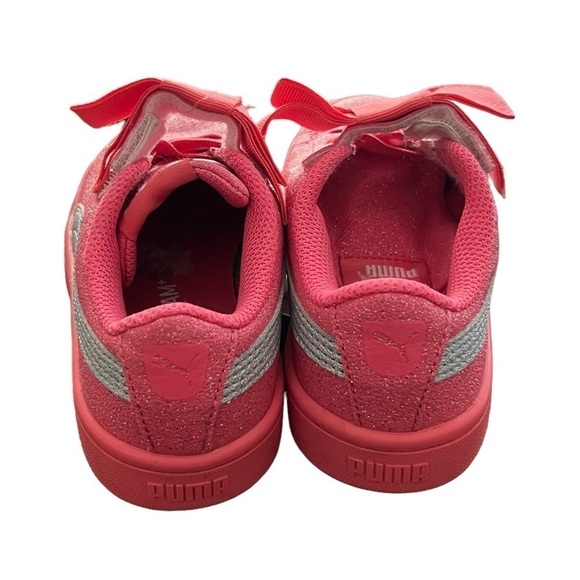 Puma Pink Silver Sparkle Bow Vikky V2 Ribbon Glitz Size 10.5 C Toddler Girl’s - Picture 8 of 9